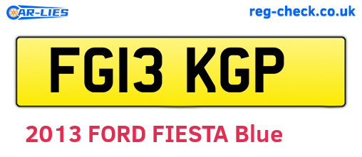 FG13KGP are the vehicle registration plates.