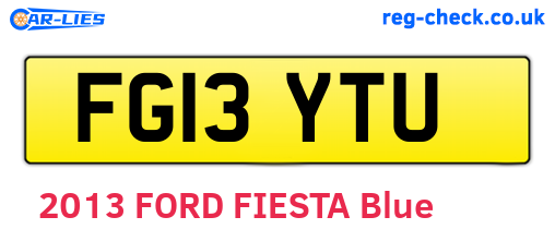 FG13YTU are the vehicle registration plates.