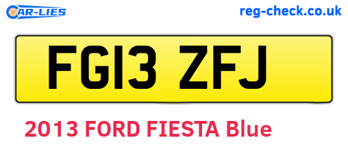 FG13ZFJ are the vehicle registration plates.