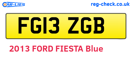 FG13ZGB are the vehicle registration plates.