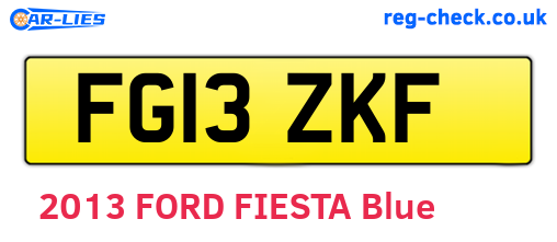 FG13ZKF are the vehicle registration plates.