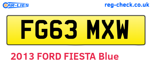 FG63MXW are the vehicle registration plates.