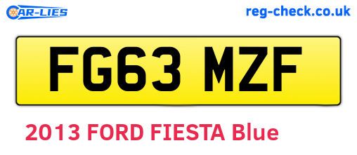 FG63MZF are the vehicle registration plates.