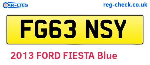 FG63NSY are the vehicle registration plates.