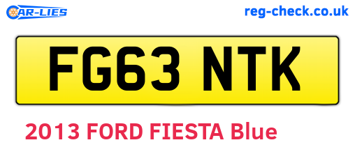 FG63NTK are the vehicle registration plates.