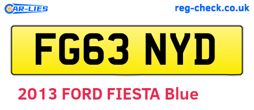 FG63NYD are the vehicle registration plates.