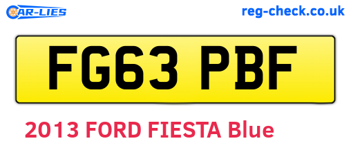 FG63PBF are the vehicle registration plates.