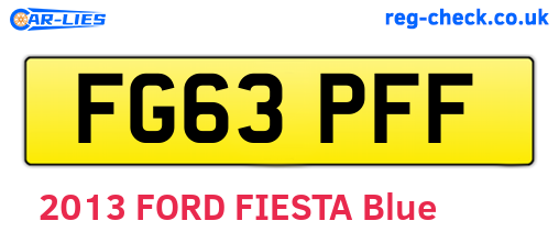 FG63PFF are the vehicle registration plates.