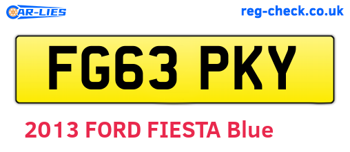 FG63PKY are the vehicle registration plates.