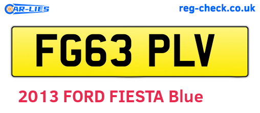 FG63PLV are the vehicle registration plates.