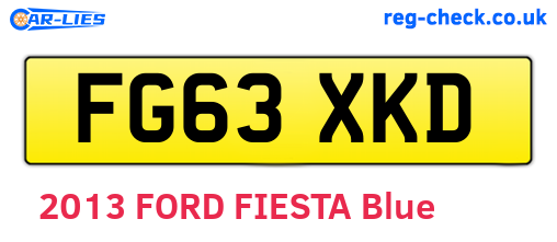 FG63XKD are the vehicle registration plates.