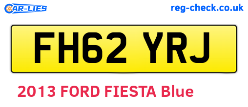 FH62YRJ are the vehicle registration plates.