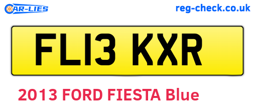 FL13KXR are the vehicle registration plates.