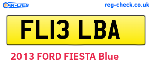 FL13LBA are the vehicle registration plates.