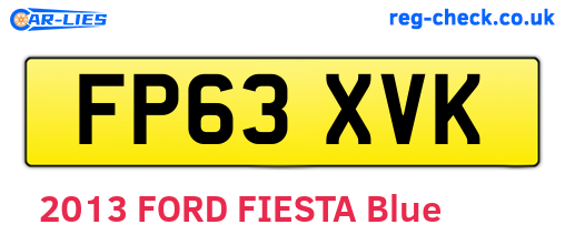 FP63XVK are the vehicle registration plates.