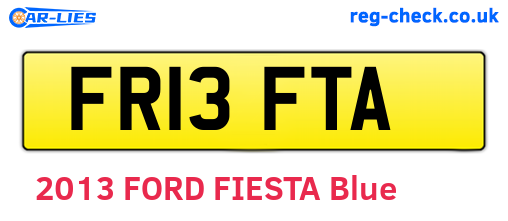 FR13FTA are the vehicle registration plates.