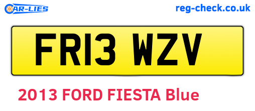 FR13WZV are the vehicle registration plates.