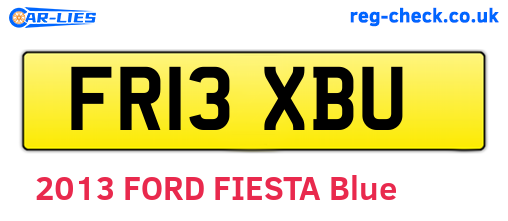 FR13XBU are the vehicle registration plates.