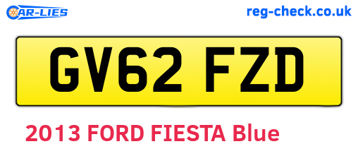 GV62FZD are the vehicle registration plates.