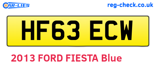 HF63ECW are the vehicle registration plates.