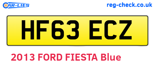 HF63ECZ are the vehicle registration plates.