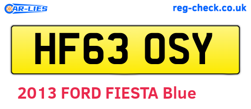HF63OSY are the vehicle registration plates.