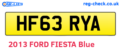 HF63RYA are the vehicle registration plates.