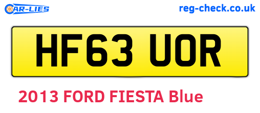 HF63UOR are the vehicle registration plates.