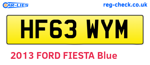 HF63WYM are the vehicle registration plates.