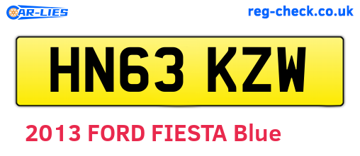 HN63KZW are the vehicle registration plates.