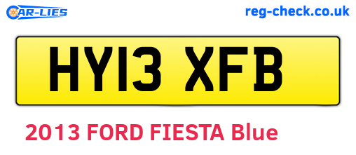 HY13XFB are the vehicle registration plates.