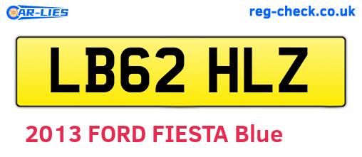 LB62HLZ are the vehicle registration plates.