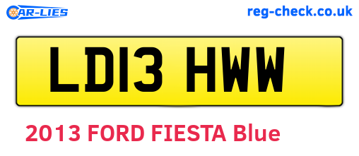 LD13HWW are the vehicle registration plates.