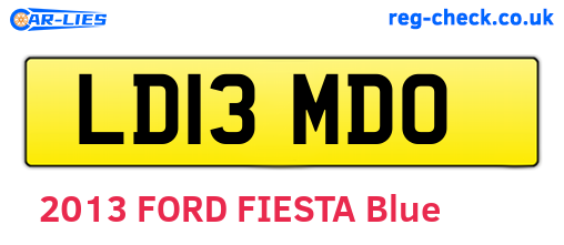 LD13MDO are the vehicle registration plates.