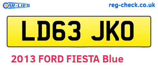LD63JKO are the vehicle registration plates.