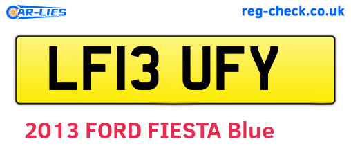 LF13UFY are the vehicle registration plates.