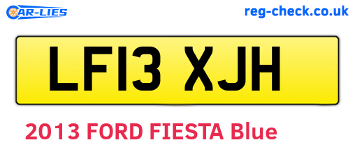 LF13XJH are the vehicle registration plates.