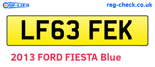 LF63FEK are the vehicle registration plates.