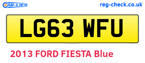 LG63WFU are the vehicle registration plates.