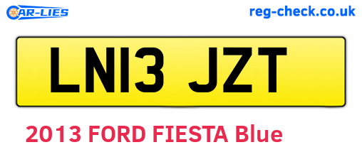 LN13JZT are the vehicle registration plates.