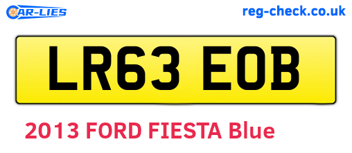 LR63EOB are the vehicle registration plates.