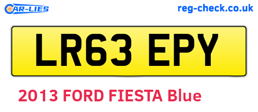 LR63EPY are the vehicle registration plates.
