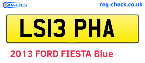 LS13PHA are the vehicle registration plates.