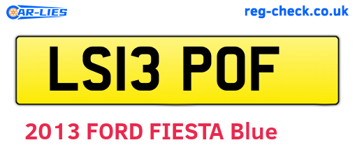 LS13POF are the vehicle registration plates.