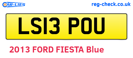LS13POU are the vehicle registration plates.