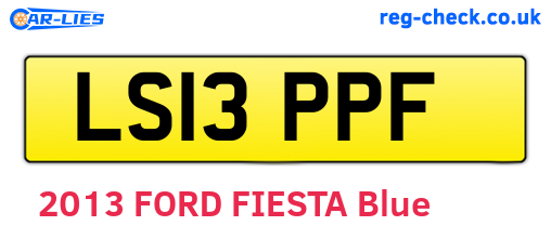 LS13PPF are the vehicle registration plates.