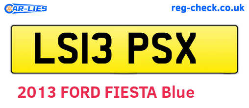 LS13PSX are the vehicle registration plates.