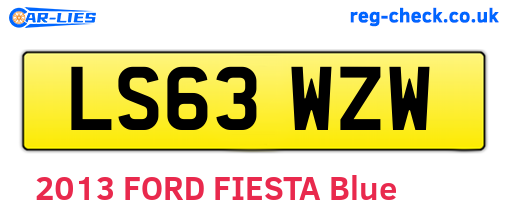 LS63WZW are the vehicle registration plates.