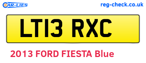 LT13RXC are the vehicle registration plates.