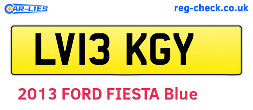 LV13KGY are the vehicle registration plates.